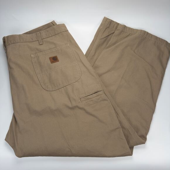 Carhartt Men's Work Pants Dungaree Fit Brown Tan Utility Size 42 x 30 - Picture 1 of 7